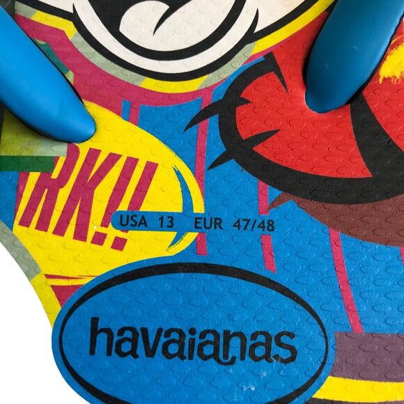 Havaianas Disney Flip Flops Men’s 13 Mickey Mouse Pluto Pop Art Thong Sandals - Picture 6 of 7
